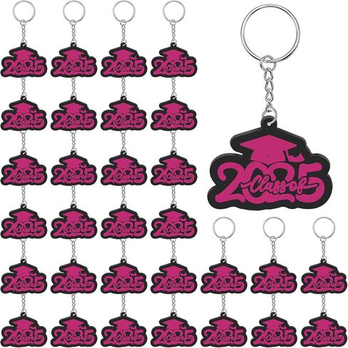 Batiyeer 30 Pack Class of 2025 Graduation Keychains, Grad Cap Charms Rubber Key Chains Graduation Gifts in Saudi Arabia