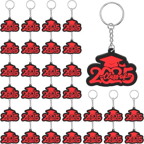 Batiyeer 30 Pack Class of 2025 Graduation Keychains, Grad Cap Charms Rubber Key Chains Graduation Gifts in Saudi Arabia