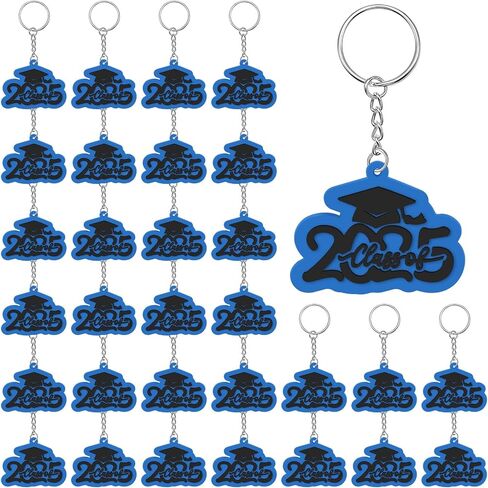 Batiyeer 30 Pack Class of 2025 Graduation Keychains, Grad Cap Charms Rubber Key Chains Graduation Gifts in Kuwait