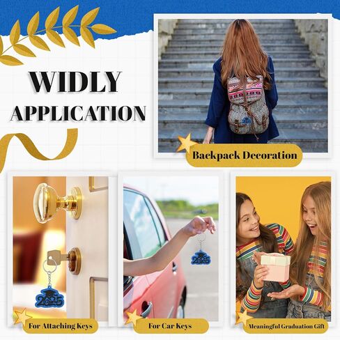 Batiyeer 30 Pack Class of 2025 Graduation Keychains, Grad Cap Charms Rubber Key Chains Graduation Gifts in Kuwait