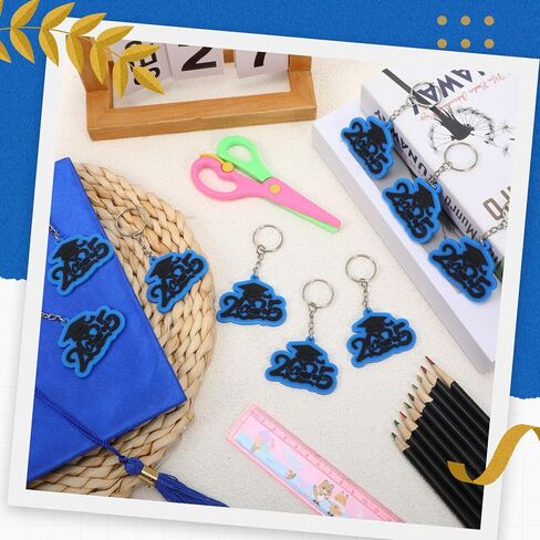 Batiyeer 30 Pack Class of 2025 Graduation Keychains, Grad Cap Charms Rubber Key Chains Graduation Gifts in Kuwait