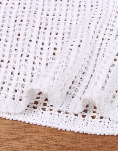 شيرمي للسيدات القصيرة الأكمام الخامسة للسباحة التستر فوق فستان شاطئ كروشيه طويل فضفاض in Kuwait