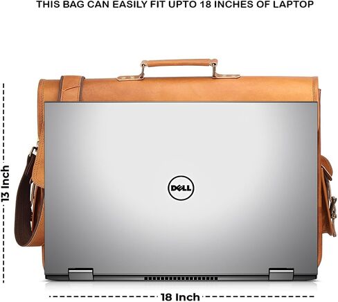 HULSH 18 Inches Leather laptop bag for men and women | Black Genuine leather briefcase bag for men Vintage Look Handmade leather messenger bag for men 17 inch Laptop fits Perfectly Unique and Classy in Saudi Arabia