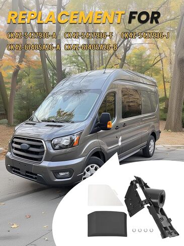 KUAFU Fuel Filler Door Housing Pocket Hinge w/White Cover Compatible with 2015-2023 Ford Transit Van 150 250 350 HD Replacement for CK4Z-5427936-A CK4Z-61405A26-B Gas Tank Filler Pipe Assembly Kit in Kuwait