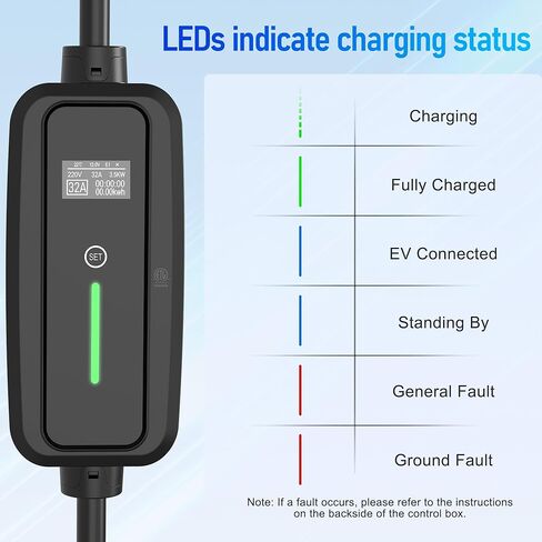 الشاحن من المستوى 2 EV ، 32AMP 95-270V ، كابل شاحن السيارات الكهربائي EV 25ft مع قابس NEMA 14-50 ، تيار قابل للتعديل ، محطة شحن EV Home ، لـ J1772 EV فقط in Kuwait