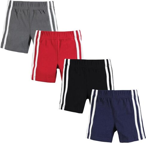 Hudson Baby Unisex Baby and Toddler Shorts Bottoms 4-Pack, Red Navy, 5 Toddler in Saudi Arabia