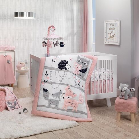 Lambs & Ivy Painted Forest 4-Piece Crib Bedding Set - Gray, Beige, White in Saudi Arabia