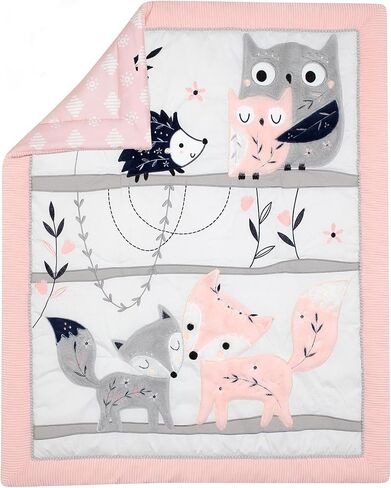 Lambs & Ivy Painted Forest 4-Piece Crib Bedding Set - Gray, Beige, White in Saudi Arabia