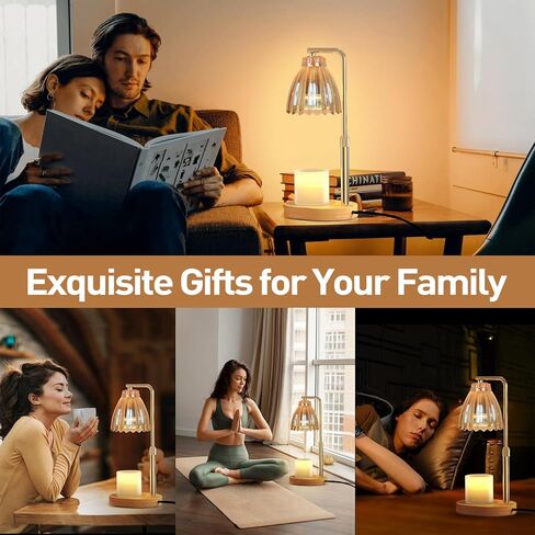 Apsaras USA Candle Warmer Lamp مع مؤقت ، شمعة قابلة للتعديل دافئة ، قابلة للضايق ، ديكور المنزل ، مصباح أكثر دفئًا للشمع للشموع الجرة مع مصابيح 2 وقاعدة خشبية للزهرة الحياة ، صندوق هدايا لها (TD1290) in Kuwait