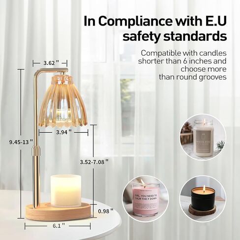 Apsaras USA Candle Warmer Lamp مع مؤقت ، شمعة قابلة للتعديل دافئة ، قابلة للضايق ، ديكور المنزل ، مصباح أكثر دفئًا للشمع للشموع الجرة مع مصابيح 2 وقاعدة خشبية للزهرة الحياة ، صندوق هدايا لها (TD1290) in Kuwait