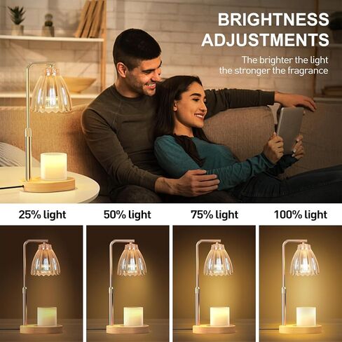 Apsaras USA Candle Warmer Lamp مع مؤقت ، شمعة قابلة للتعديل دافئة ، قابلة للضايق ، ديكور المنزل ، مصباح أكثر دفئًا للشمع للشموع الجرة مع مصابيح 2 وقاعدة خشبية للزهرة الحياة ، صندوق هدايا لها (TD1290) in Kuwait