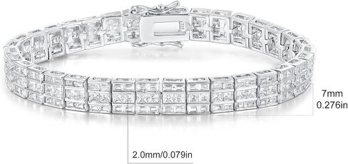 Gemsme Tennis Bracelets for Women and Men, 18k White Gold Plated Cubic Zirconia Tennis Bracelet for Women, Suitable for Everyone Size 6-8 Inch in Saudi Arabia