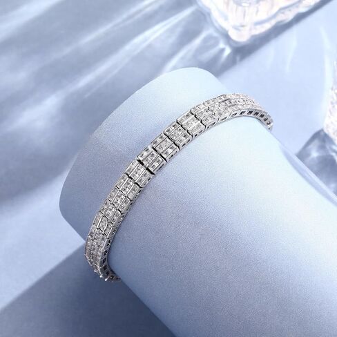 Gemsme Tennis Bracelets for Women and Men, 18k White Gold Plated Cubic Zirconia Tennis Bracelet for Women, Suitable for Everyone Size 6-8 Inch in Saudi Arabia