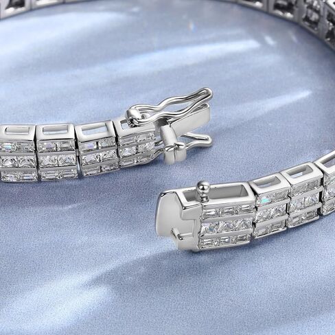 Gemsme Tennis Bracelets for Women and Men, 18k White Gold Plated Cubic Zirconia Tennis Bracelet for Women, Suitable for Everyone Size 6-8 Inch in Saudi Arabia