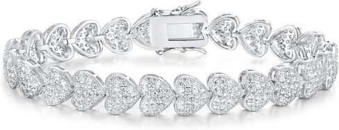 Gemsme Tennis Bracelets for Women and Men, 18k White Gold Plated Cubic Zirconia Tennis Bracelet for Women, Suitable for Everyone Size 6-8 Inch in Saudi Arabia