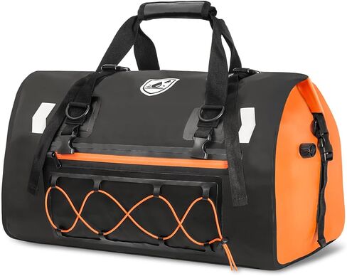 YEEGO DIRECT Motorcycle Tail Bag, 50L Waterproof Duffle Bag, Luggage Dry Saddle Rear Rack Trunk Bags with Reflective Design, Shoulder Straps for E-Bike Commuting Outings (Black) in Saudi Arabia