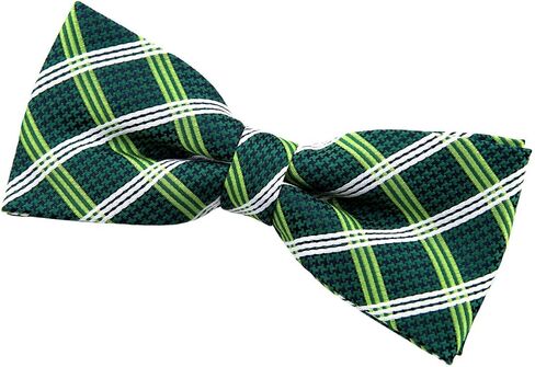 Retreez Elegant Vintage Plaid Check Woven Microfiber Pre-tied Bow Tie (4.5") in Saudi Arabia