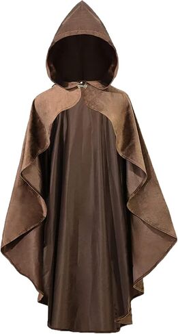 Adult Medieval Renaissance Hooded Cloak Women Short Steampunk Goth Cape with Hood Ponchos Halloween Witch Cosplay in Saudi Arabia