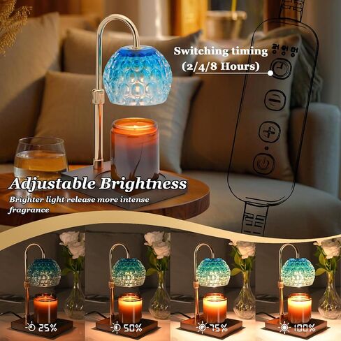 Candle Warmer Lamp, Electric Candle Warmer, Gifts for Mom, Bedroom Home Decor Dimmable with 2 Bulbs Compatible with Jar Candles Lamps Round in Kuwait