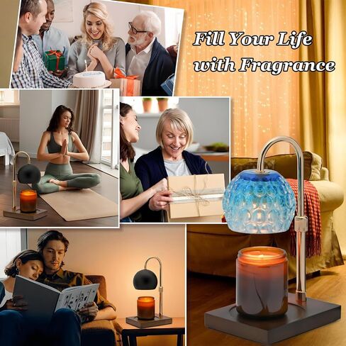 Candle Warmer Lamp, Electric Candle Warmer, Gifts for Mom, Bedroom Home Decor Dimmable with 2 Bulbs Compatible with Jar Candles Lamps Round in Kuwait