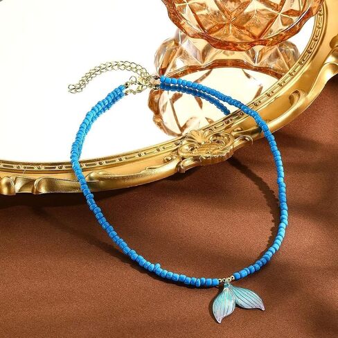 Seashell Necklace Gold Plated Starfish Necklace Bohemian Beach Imitation Pearl Necklaces for Women Summer Layered Sequins Starfish Shell Beaded Choker Necklace Party Holiday Jewelry in Saudi Arabia