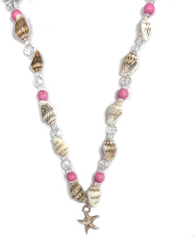 Seashell Necklace Gold Plated Starfish Necklace Bohemian Beach Imitation Pearl Necklaces for Women Summer Layered Sequins Starfish Shell Beaded Choker Necklace Party Holiday Jewelry in Saudi Arabia
