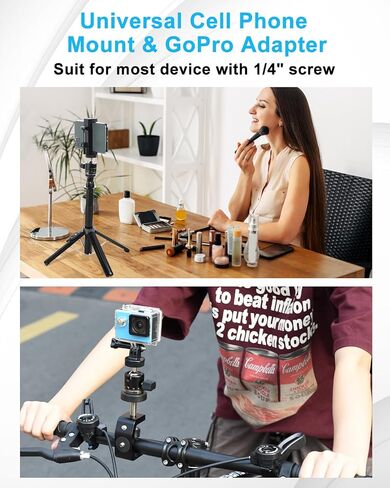 UTEBIT Mini Tripod Head Ball Head with 1/4 Hot Shoe Adapter 360° Rotatable Ball Head Hot Shoe Ball Head Aluminium with Camera Hot Shoe Ball Joint Holder Compatible with Nikon, HTC Vive VR in Saudi Arabia