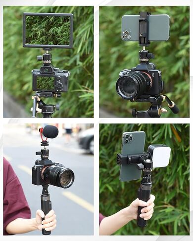 UTEBIT Mini Tripod Head Ball Head with 1/4 Hot Shoe Adapter 360° Rotatable Ball Head Hot Shoe Ball Head Aluminium with Camera Hot Shoe Ball Joint Holder Compatible with Nikon, HTC Vive VR in Saudi Arabia