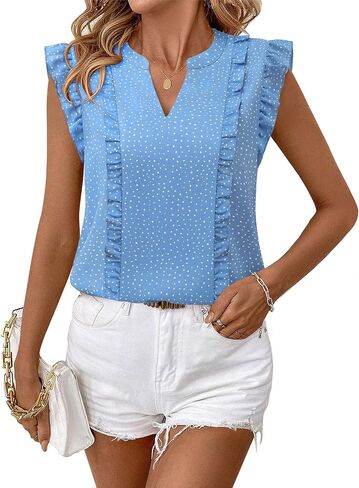 Timeson Women's Tops Dary Disy Disualess Obless Business أعمال بلوزات شيفون دبابات مكتب in Kuwait