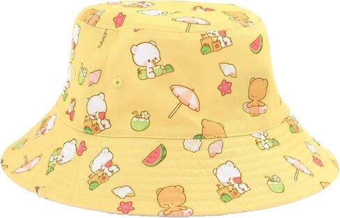 Milk and Mocha Reversible Bucket Hat in White/Yellow or Light Purple/Midnght Blue Authentic Merchandise Cute in Kuwait