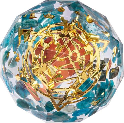 SUNYIK Healing Orgone Star of David Decoration, Hexagram Symbol Energy Generator Orgonite Dodecahedron Decor for Outdoor Indoor Office, Blue Apatite in Saudi Arabia