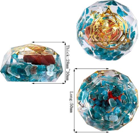 SUNYIK Healing Orgone Star of David Decoration, Hexagram Symbol Energy Generator Orgonite Dodecahedron Decor for Outdoor Indoor Office, Blue Apatite in Saudi Arabia