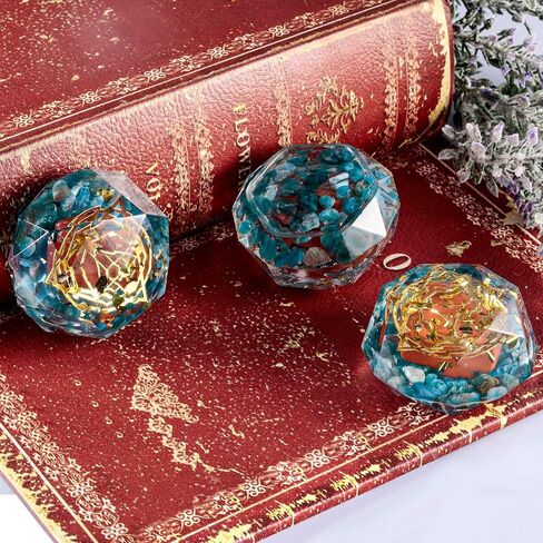 SUNYIK Healing Orgone Star of David Decoration, Hexagram Symbol Energy Generator Orgonite Dodecahedron Decor for Outdoor Indoor Office, Blue Apatite in Saudi Arabia