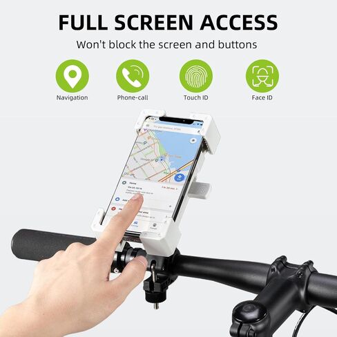 ROCKBROS Bike Phone Holder, Motorcycle Phone Mount, Anti-Shake Cell Phone Holder, 360° Adjustable for iPhone 16, 15 Pro Max/Plus, S9, S10 and More 4.7" to 7" Smartphones，Black in Kuwait