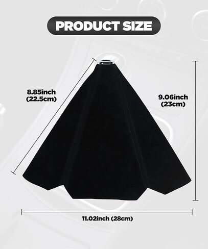 yakefly Universal Car Shift Boots Shift Cover Guird Cover Mt Mt Gear Shift ، Pu Leather Shifter Boot Retainer Shift shift shifter shifter boot geaiter cover (black suede/stitching) in Kuwait