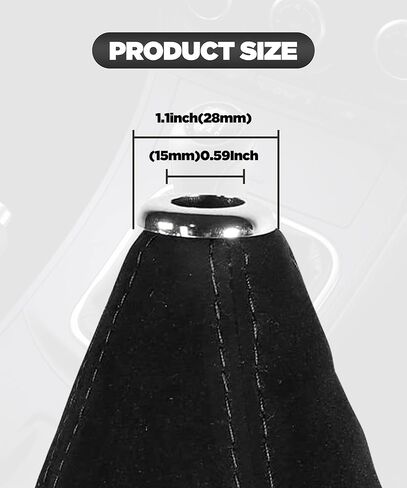 yakefly Universal Car Shift Boots Shift Cover Guird Cover Mt Mt Gear Shift ، Pu Leather Shifter Boot Retainer Shift shift shifter shifter boot geaiter cover (black suede/stitching) in Kuwait