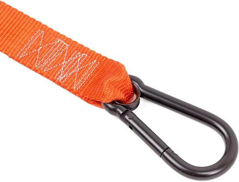 Powertye 1.5in × 6.5 قدمًا من الأشرطة الخاصة بالإصدار الشقوق مع خطاف حمولة عمل ناعمة وسوداء - 1000 رطل - مصنوعة في الولايات المتحدة الأمريكية - برتقالي/أسود (زوج) in Kuwait