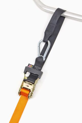 Powertye 1.5in × 6.5 قدمًا من الأشرطة الخاصة بالإصدار الشقوق مع خطاف حمولة عمل ناعمة وسوداء - 1000 رطل - مصنوعة في الولايات المتحدة الأمريكية - برتقالي/أسود (زوج) in Kuwait