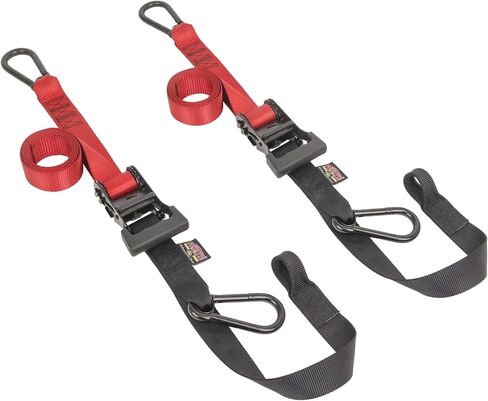 Powertye 1.5in × 6.5 قدمًا من الأشرطة الخاصة بالإصدار الشقوق مع خطاف حمولة عمل ناعمة وسوداء - 1000 رطل - مصنوعة في الولايات المتحدة الأمريكية - برتقالي/أسود (زوج) in Kuwait