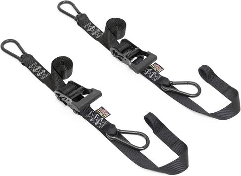 Powertye 1.5in × 6.5 قدمًا من الأشرطة الخاصة بالإصدار الشقوق مع خطاف حمولة عمل ناعمة وسوداء - 1000 رطل - مصنوعة في الولايات المتحدة الأمريكية - برتقالي/أسود (زوج) in Kuwait