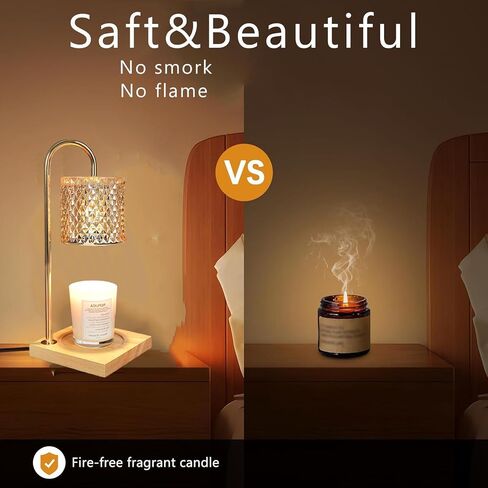 Flameless Candle Warmer Lamp with Timer - Upgraded Candle Warming Lamp with Dimmable Adjustable Height ，Electric Wax Melt Warmer with 2 Bulbs f,Ideal Gift Choice，Electric Candle Warmer Lamp for Office in Saudi Arabia