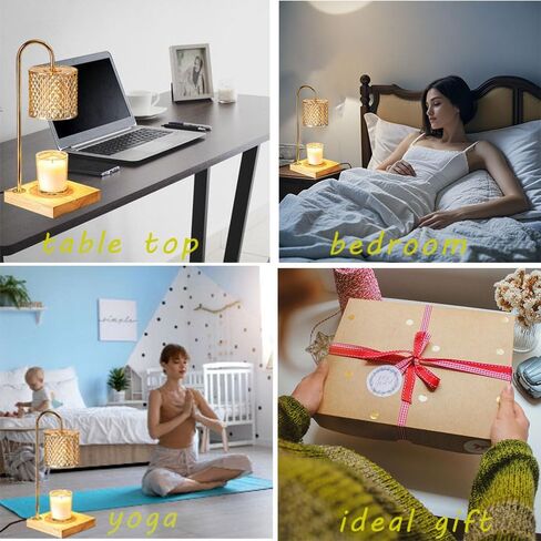 Flameless Candle Warmer Lamp with Timer - Upgraded Candle Warming Lamp with Dimmable Adjustable Height ，Electric Wax Melt Warmer with 2 Bulbs f,Ideal Gift Choice，Electric Candle Warmer Lamp for Office in Saudi Arabia