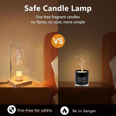 Flameless Candle Warmer Lamp with Timer - Upgraded Candle Warming Lamp with Dimmable Adjustable Height ，Electric Wax Melt Warmer with 2 Bulbs f,Ideal Gift Choice，Electric Candle Warmer Lamp for Office in Saudi Arabia