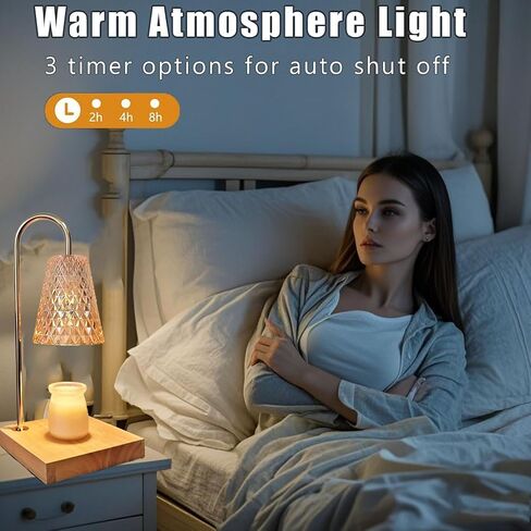 Flameless Candle Warmer Lamp with Timer - Upgraded Candle Warming Lamp with Dimmable Adjustable Height ，Electric Wax Melt Warmer with 2 Bulbs f,Ideal Gift Choice，Electric Candle Warmer Lamp for Office in Saudi Arabia