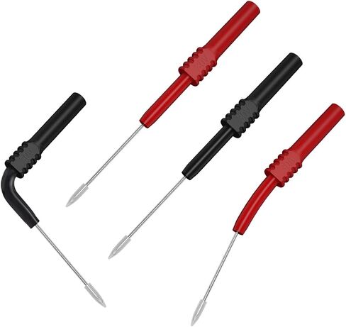 2PCS Flexible Back Probes, Bendable Car Circuit Tester Piercing Needle with 4mm Banana Socket, Insulation Wire Piercing Probe Non-Destructive Pin for Electrical Testing in Saudi Arabia