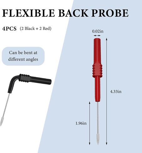 2PCS Flexible Back Probes, Bendable Car Circuit Tester Piercing Needle with 4mm Banana Socket, Insulation Wire Piercing Probe Non-Destructive Pin for Electrical Testing in Saudi Arabia
