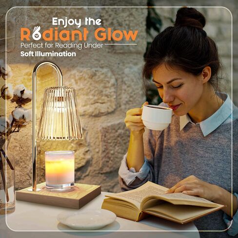zenexcel Candle Warmer with Timer - Dimmable Electric Lamp for Jar Candles, Gifts for Moms, Women, Home Decor - 2 Bulbs in Saudi Arabia