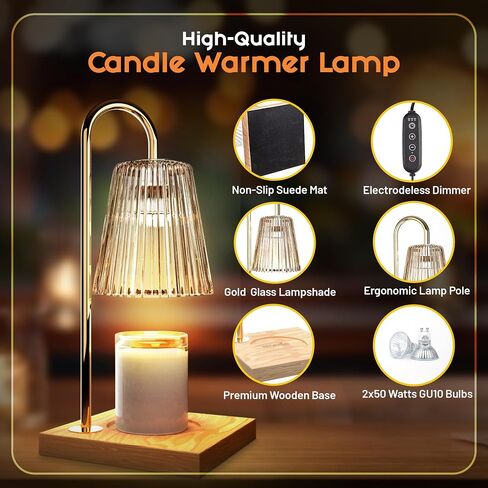 zenexcel Candle Warmer with Timer - Dimmable Electric Lamp for Jar Candles, Gifts for Moms, Women, Home Decor - 2 Bulbs in Saudi Arabia