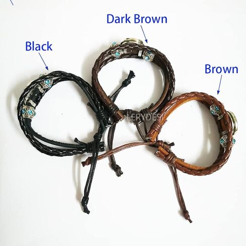 LERYDESI Mega stone bracelet jewelry custom picture gift Black dark brown braided leather customized art pendant Unique Friendship Jewelry in Saudi Arabia
