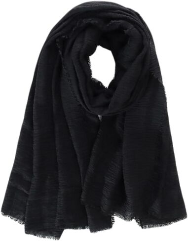 Unisex Cotton Blend Crinkle Vintage Soft Long Scarf Gauze Scarves Shawls Wrap 35" × 75" in Kuwait